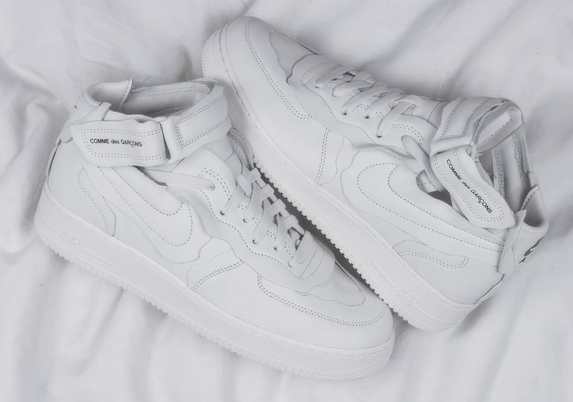 Comme Des Garcons Nike Air Force 1 Mid White 4