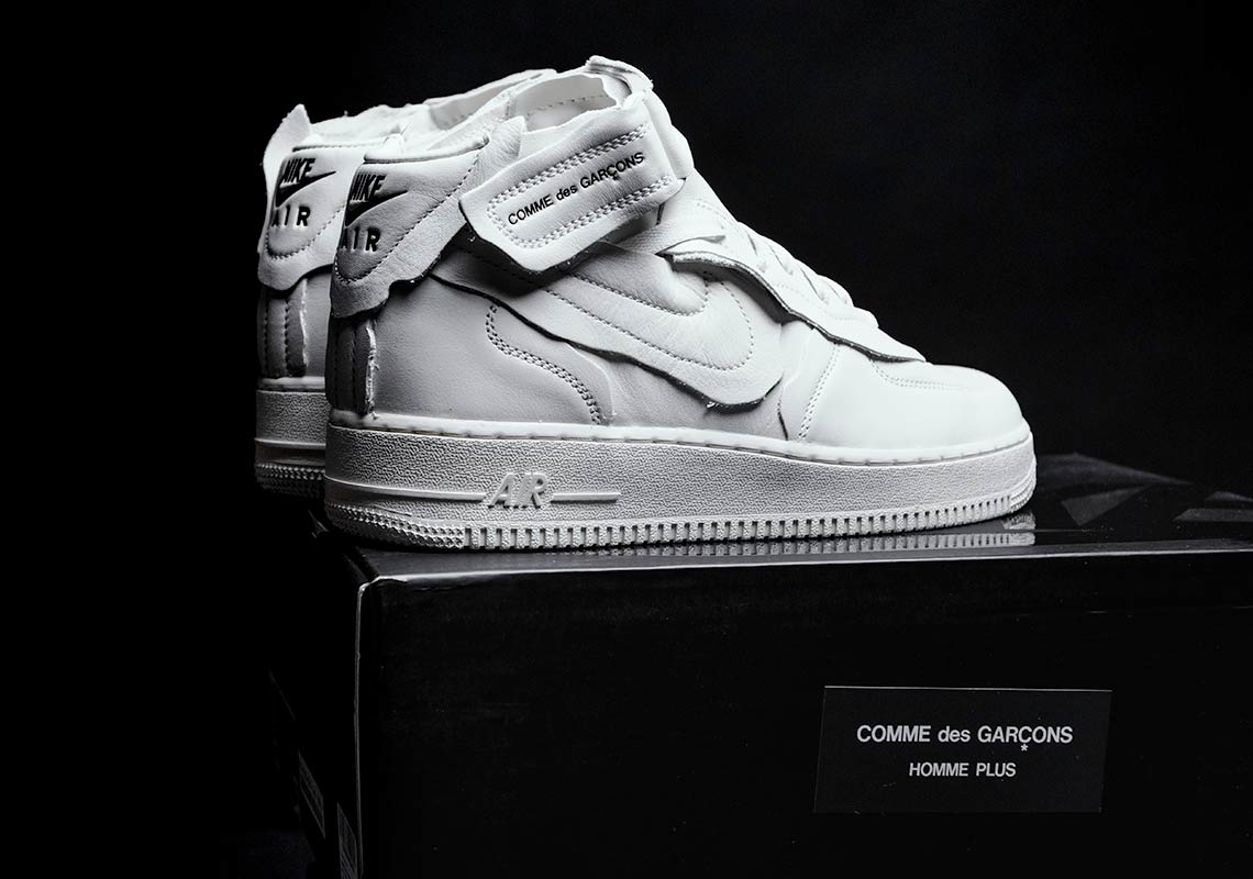 Comme Des Garcons Nike Air Force 1 Mid White 5