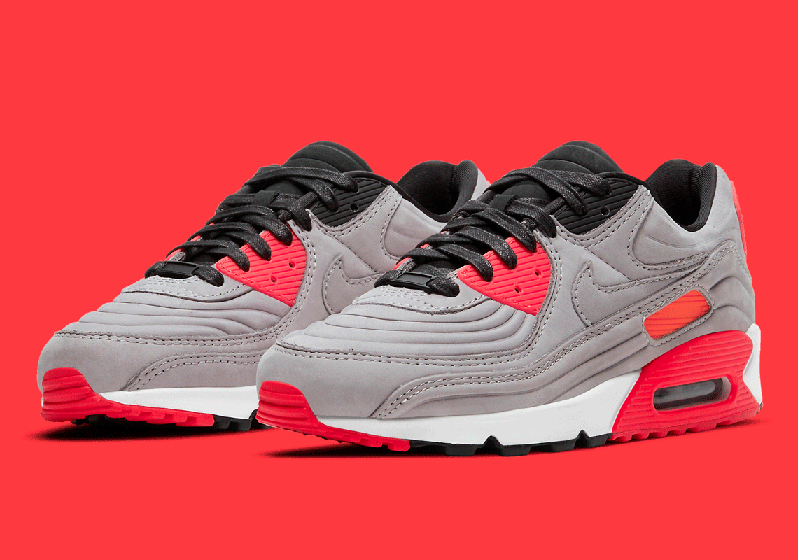 This Nike Air Max 90 QS Lux Features A Night Silver Upper With Molded Ridges