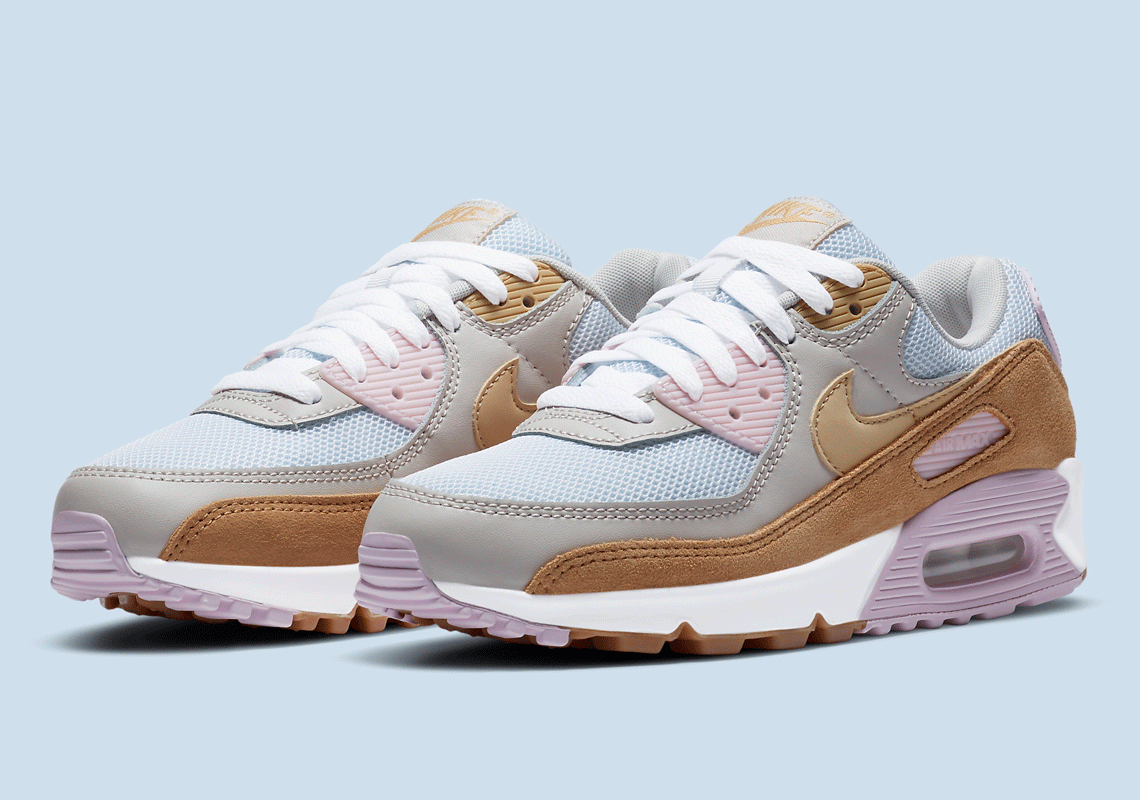 Soft Pastels Balance Out This Fall-Friendly Nike Air Max 90 For Women