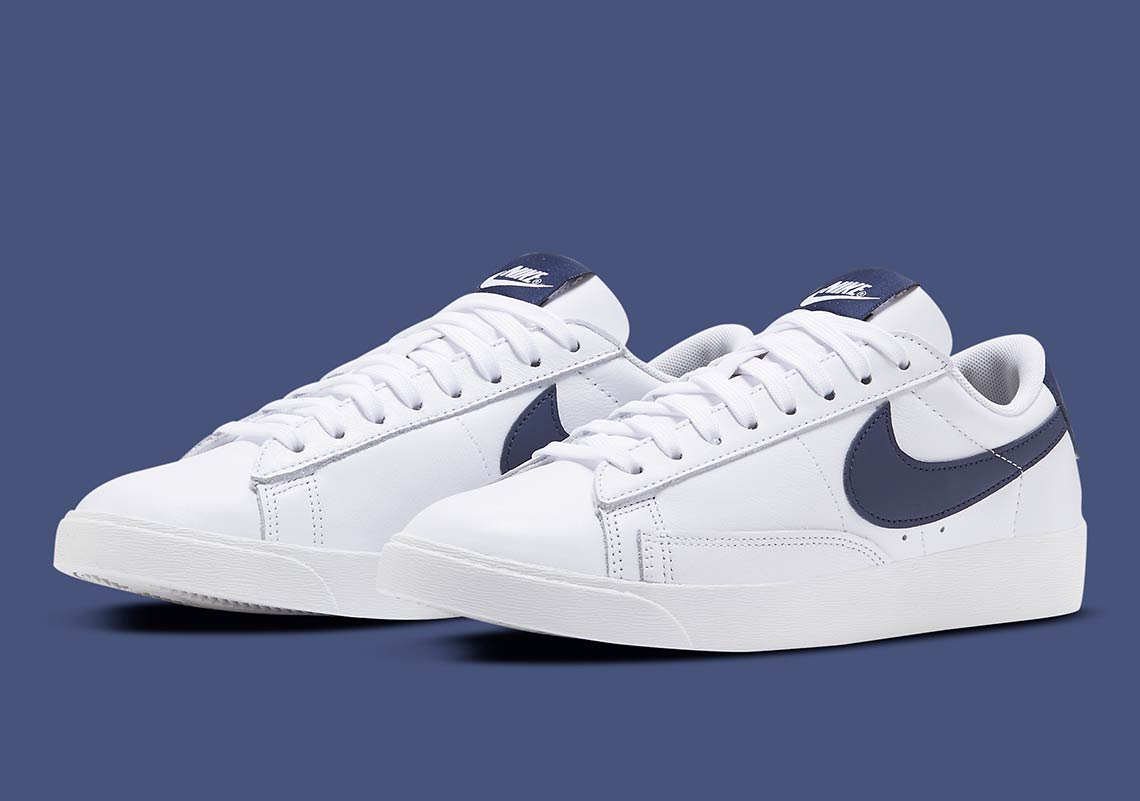 The Nike Blazer Low For Women Gets Simple Midnight Navy Swoosh Logos