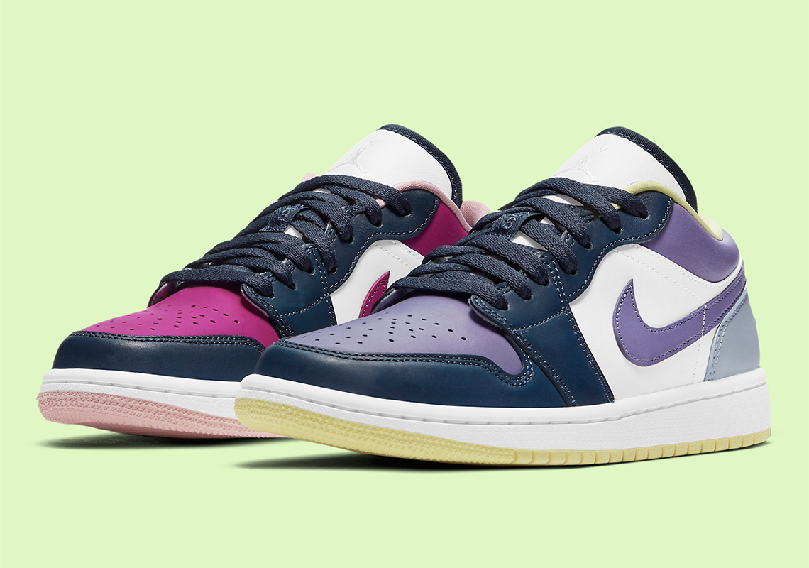 The Air Jordan 1 Low Surfaces With Mismatching Color-Blocking