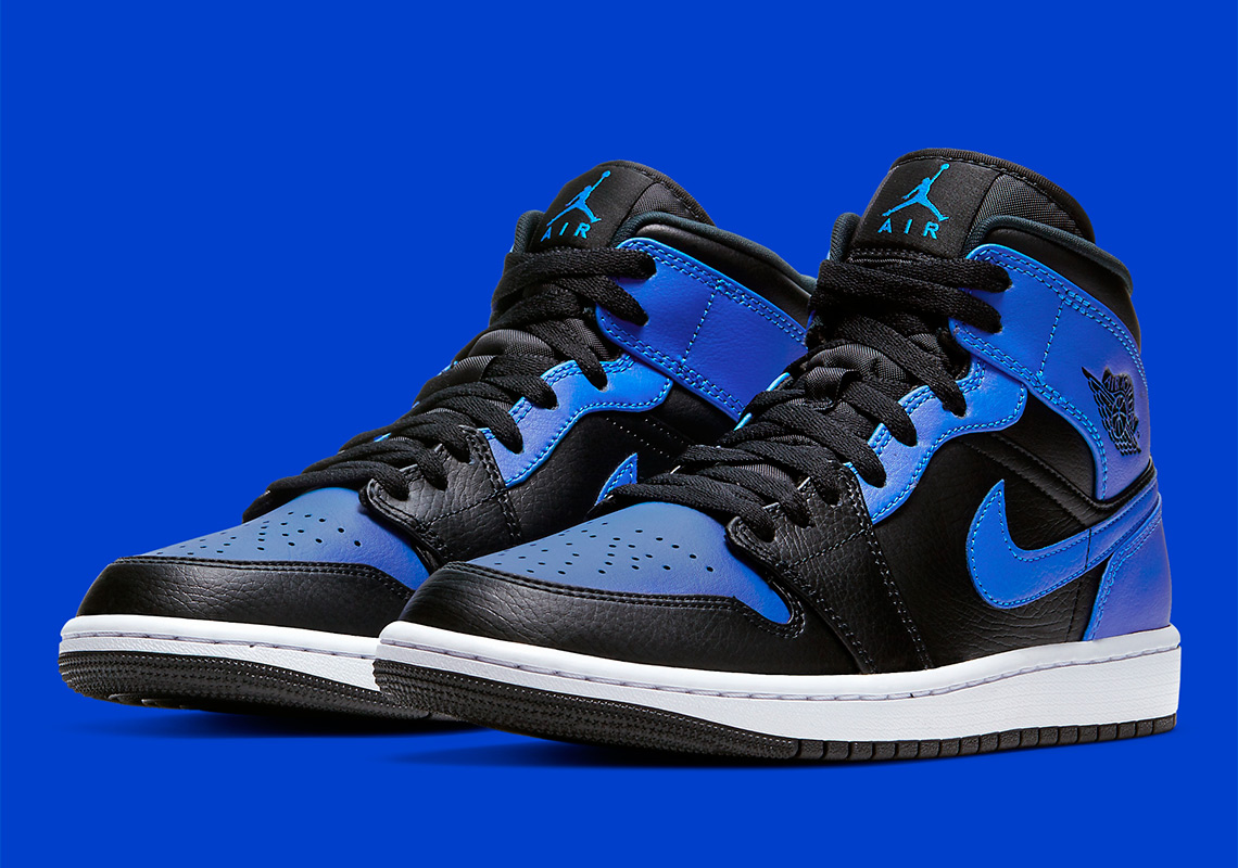 Air Jordan 1 Mid Black Hyper Royal 554724 077 7