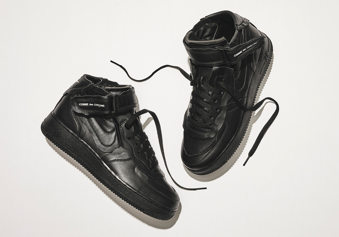 Cdg Nike Air Force 1 Mid Black Dc3601 001 1