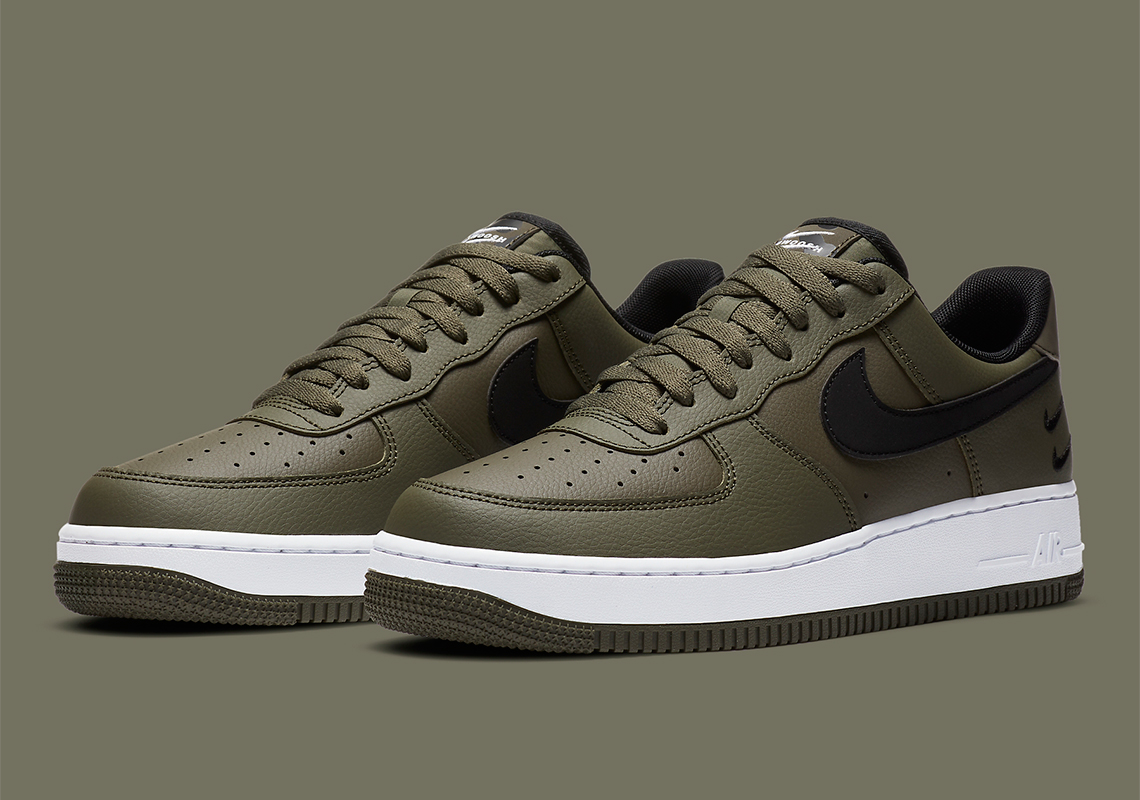 The Nike Air Force 1 Low "Double Swoosh" Is Releasing Soon With Olive Green Uppers