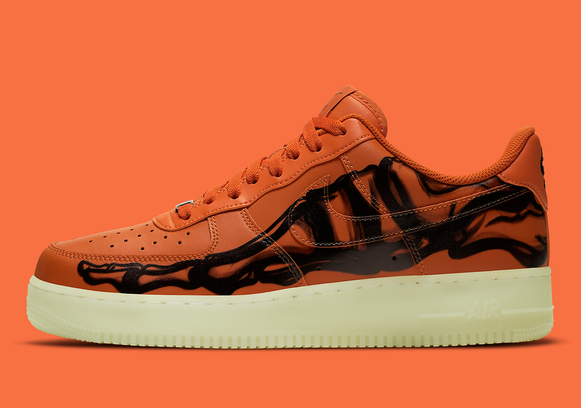 Nike Air Force 1 Low Orange Skeleton Cu8067 800 2