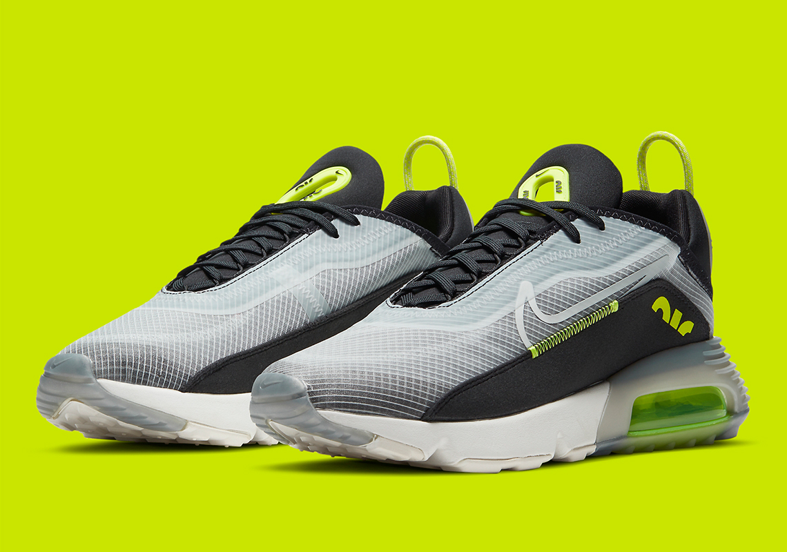 A Synthetic Grid Layer Covers The Nike Air Max 2090 "Lemon Venom"