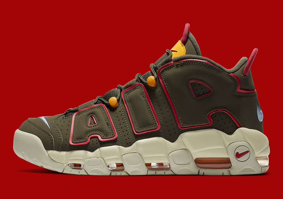 Nike Air More Uptempo Cargo Khaki Red Sail Dh0622 300 5