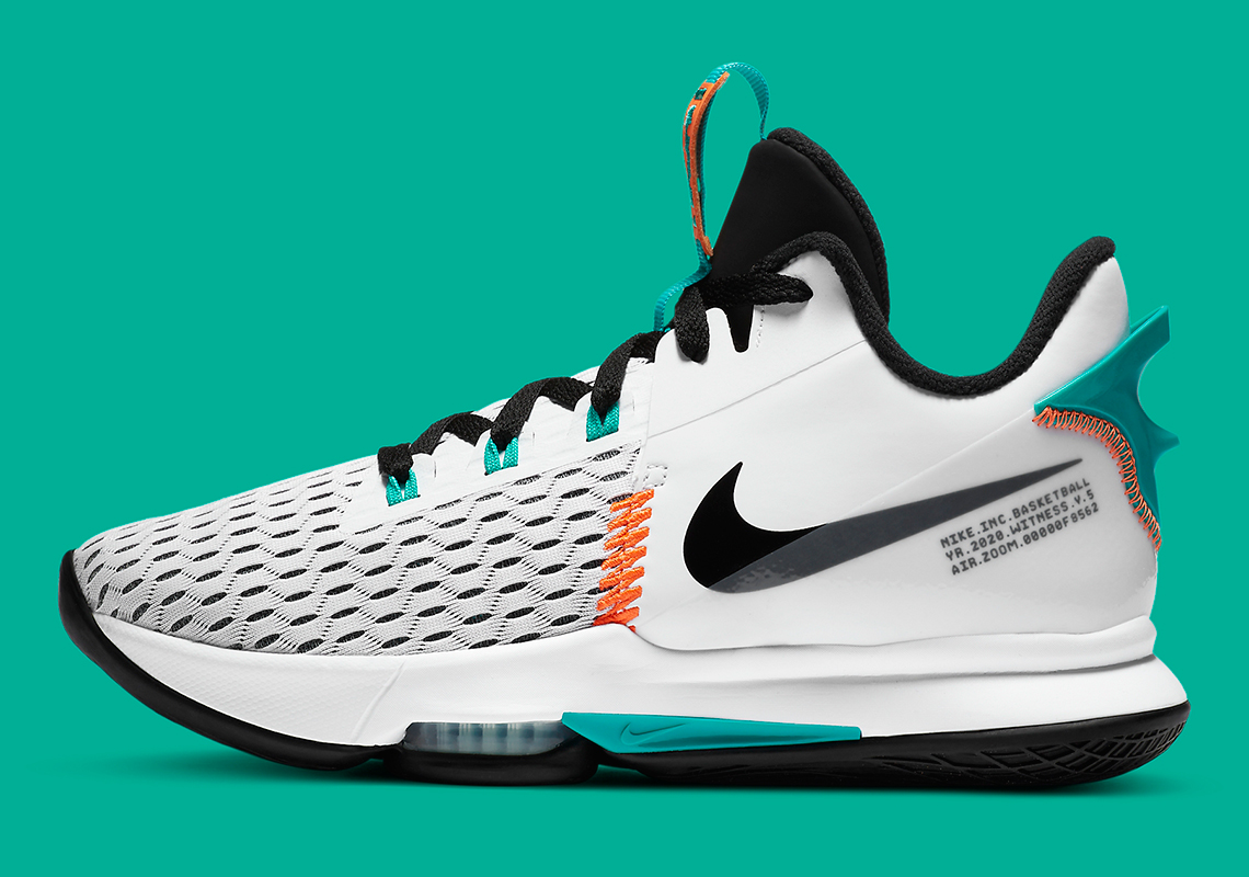 Nike Lebron Witness V 5 White Clear Jade Total Orange Black 4