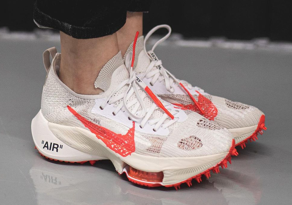 The Off-White x Nike Zoom Tempo NEXT% Appears In Third "Sail" Colorway