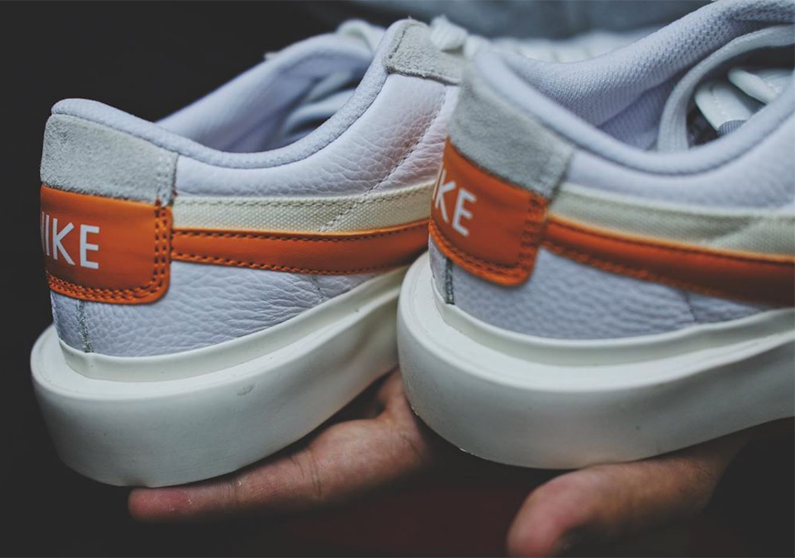 Sacai Nike Blazer Low White Orange 3