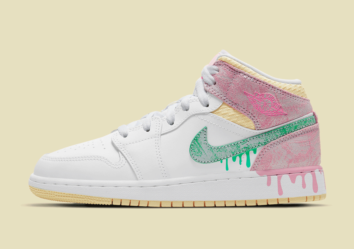 Paint Drippings Cover This Kid's-Exclusive Air Jordan 1 Mid