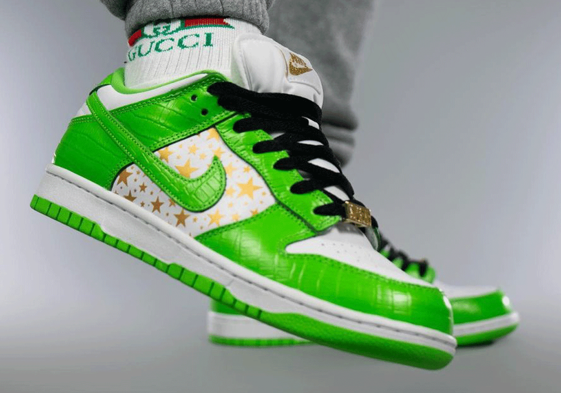 Detailed Look At The Supreme x Nike SB Dunk Low “Mean Green”