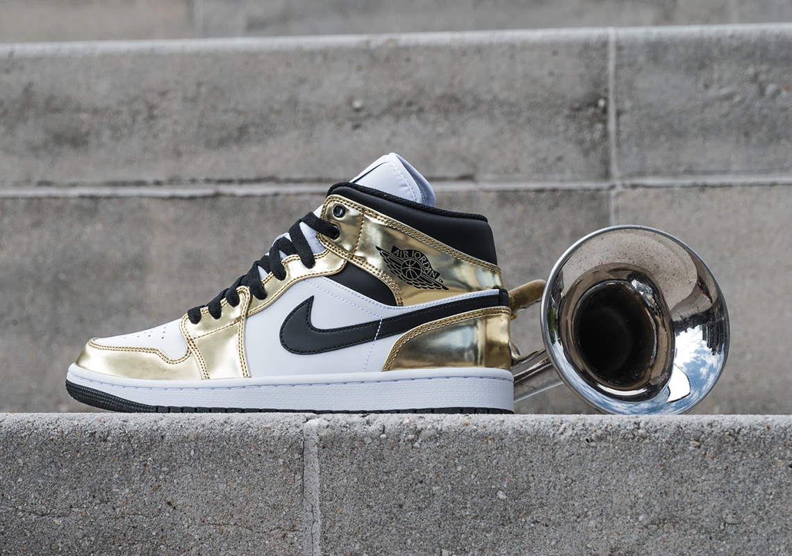 The Air Jordan 1 Mid "Metallic Gold" Releases Tomorrow