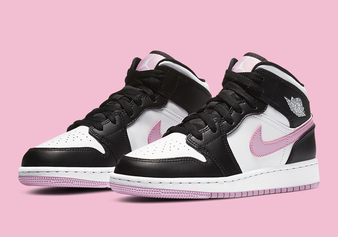 This Air Jordan 1 Mid For Girls Keeps It Classic With Black And Arctic Pink