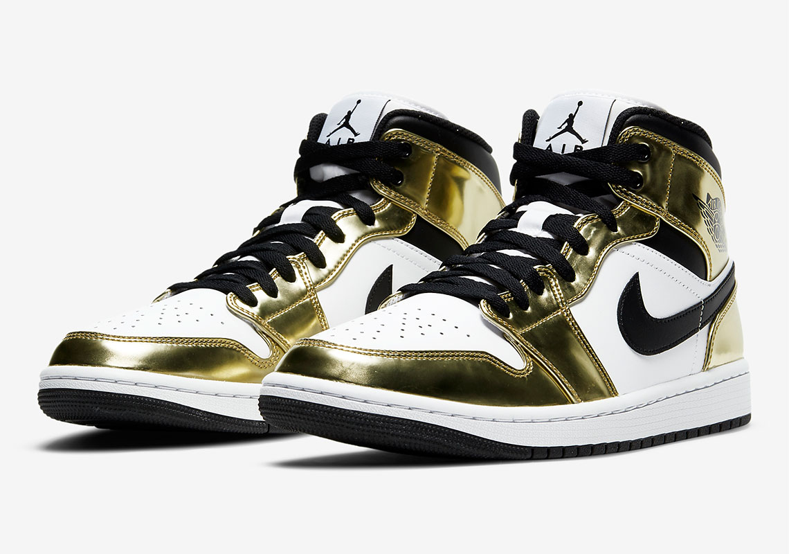 Air Jordan 1 Mid Se Metallic Gold Mens Dc1419 700 3