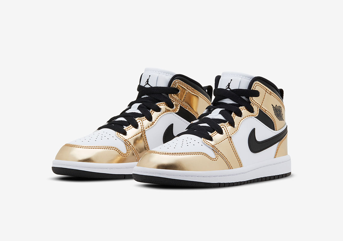 Air Jordan 1 Mid Se Metallic Gold Ps Dc1422 700 1