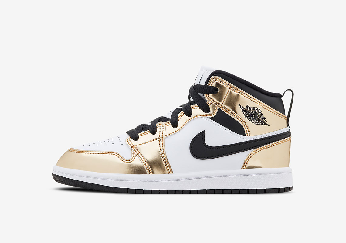 Air Jordan 1 Mid Se Metallic Gold Ps Dc1422 700 2