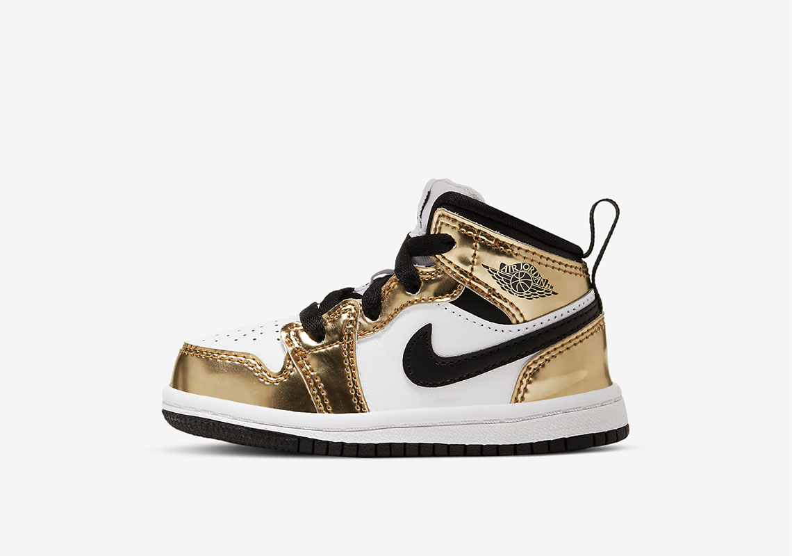 Air Jordan 1 Mid Se Metallic Gold Td Toddler Dc1424 700 1