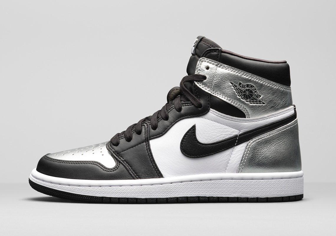 Air Jordan 1 Retro High Og Womens Black White Silver 2021 Cd0461 001 2