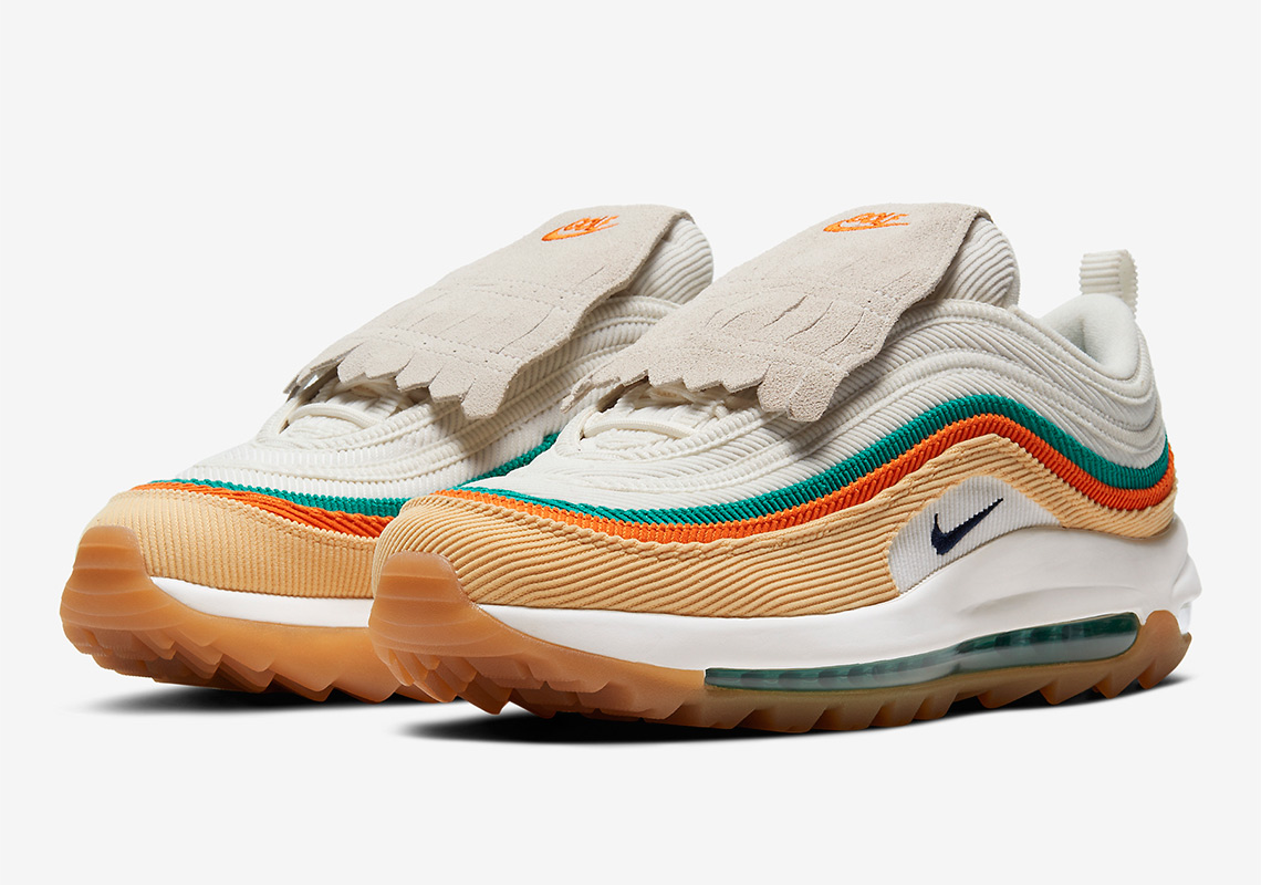 Nike Air Max 97 Golf Covered In Corduroy And Suede Kilties