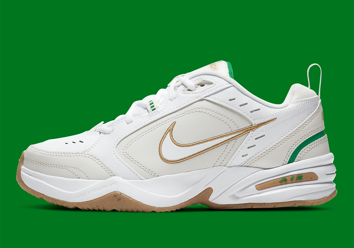 Nike Air Monarch 415445 103 White Phantom Lucky Green Metallic Gold 1