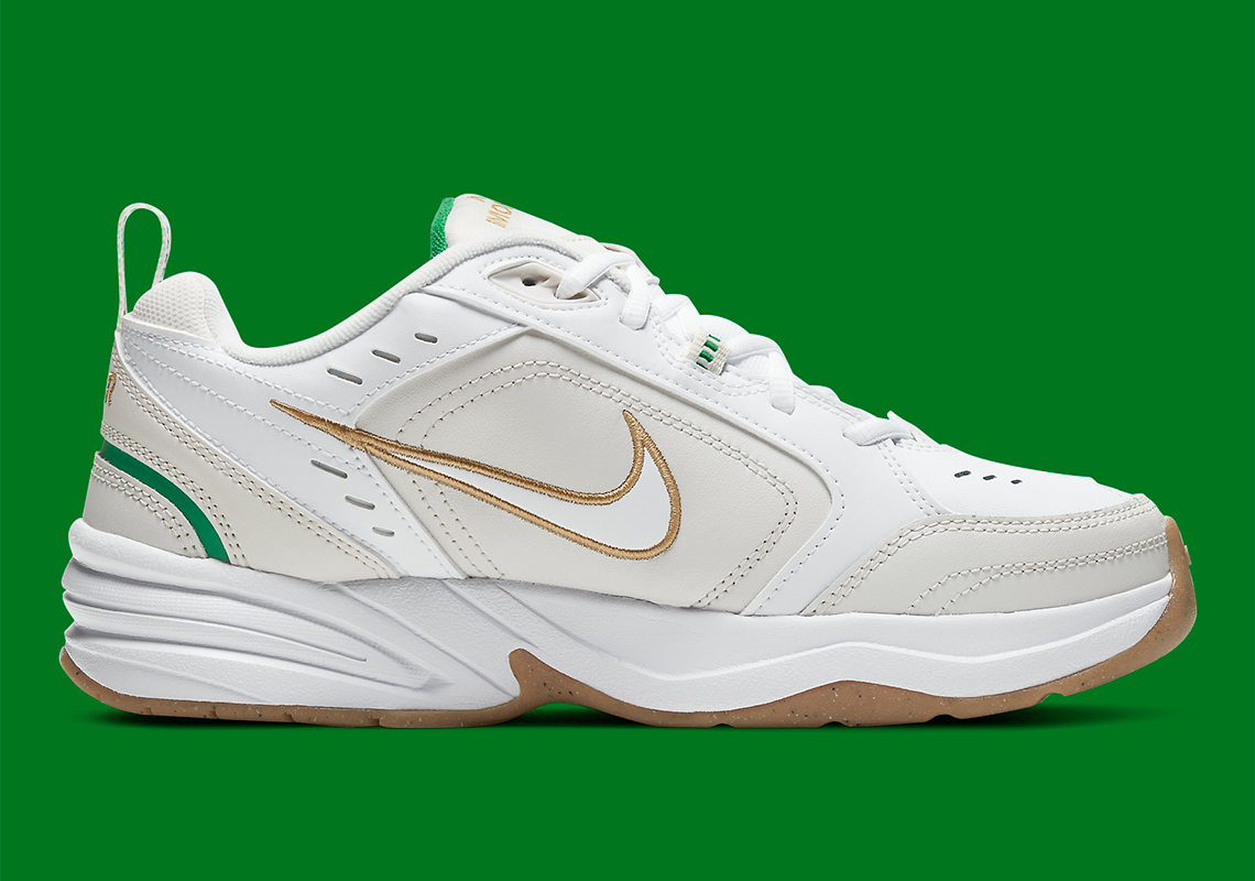 Nike Air Monarch 415445 103 White Phantom Lucky Green Metallic Gold 3