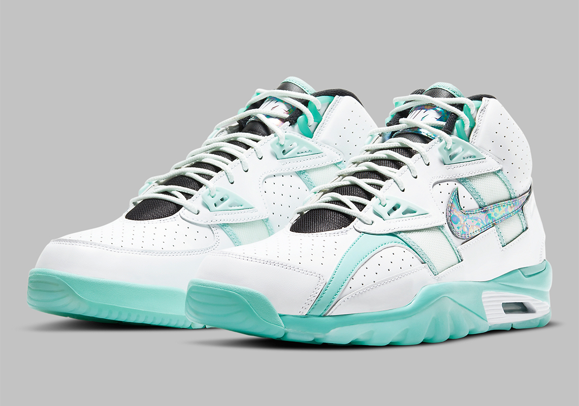 The Nike Air Trainer SC High "Abalone" Appears With Minty Green And Iridescent Accents