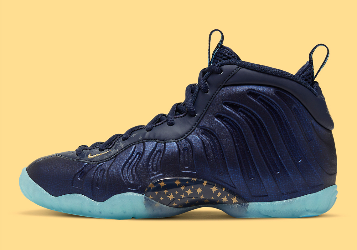 Nike Little Posite One Baltic Blue Obsidian Metallic Gold 1