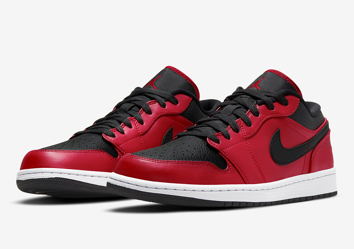 Tumbled Leathers Appear On This Inverted Air Jordan 1 Low "Banned"