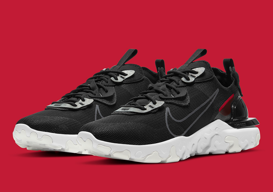 3M's Reflective Laceguards Return Atop This Black/Red Nike React Vision