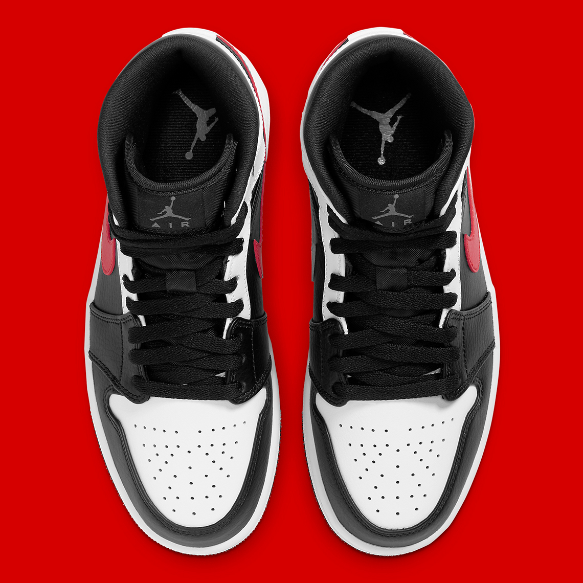 Air Jordan 1 Mid White Black Red 554724 075 1