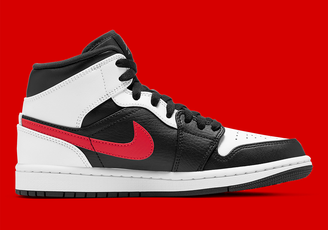 Air Jordan 1 Mid White Black Red 554724 075 6