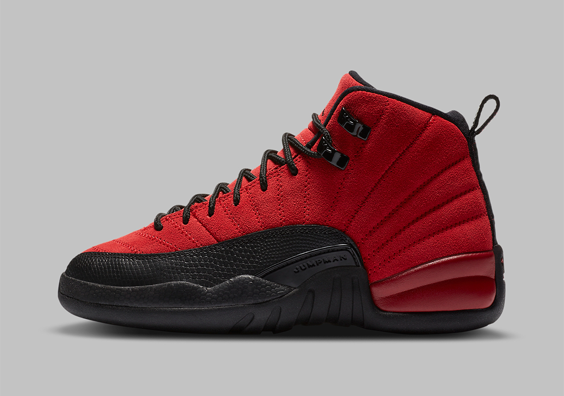 Air Jordan 12 Varsity Red Black Reverse Flu Game Gs Grade School 153265 602 1