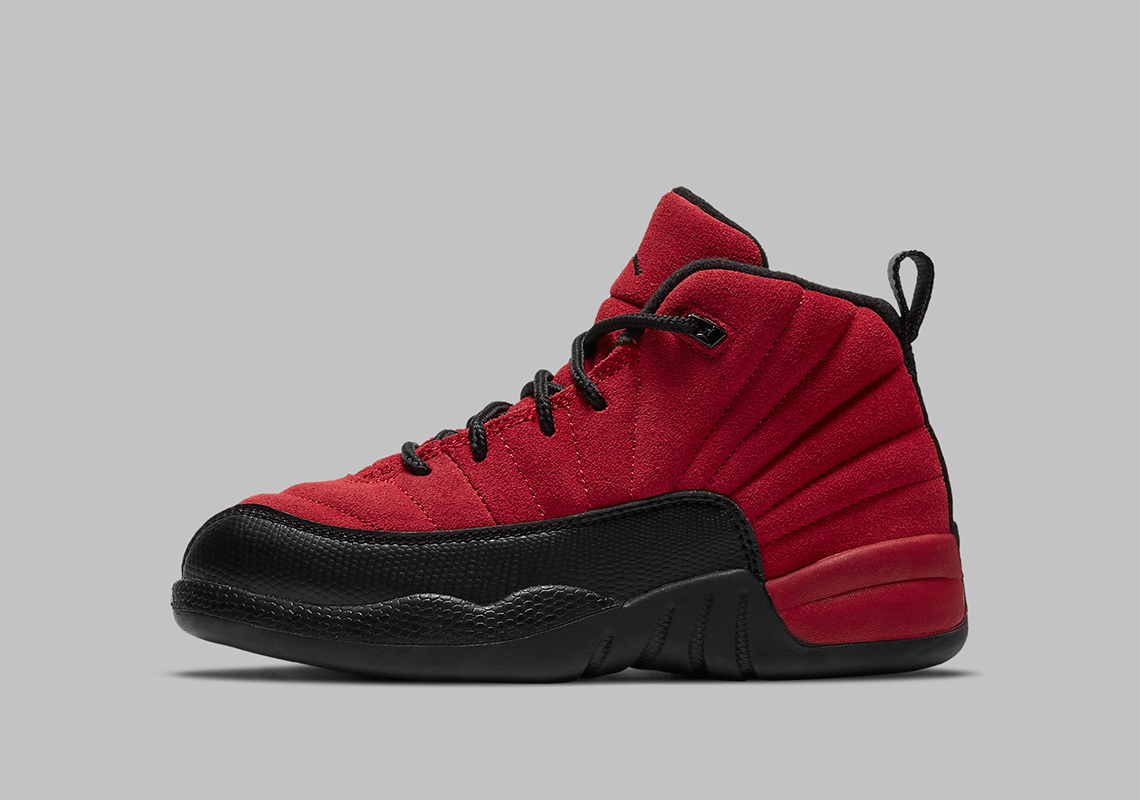 Air Jordan 12 Varsity Red Black Reverse Flu Game Ps Pre School 151186 602 1