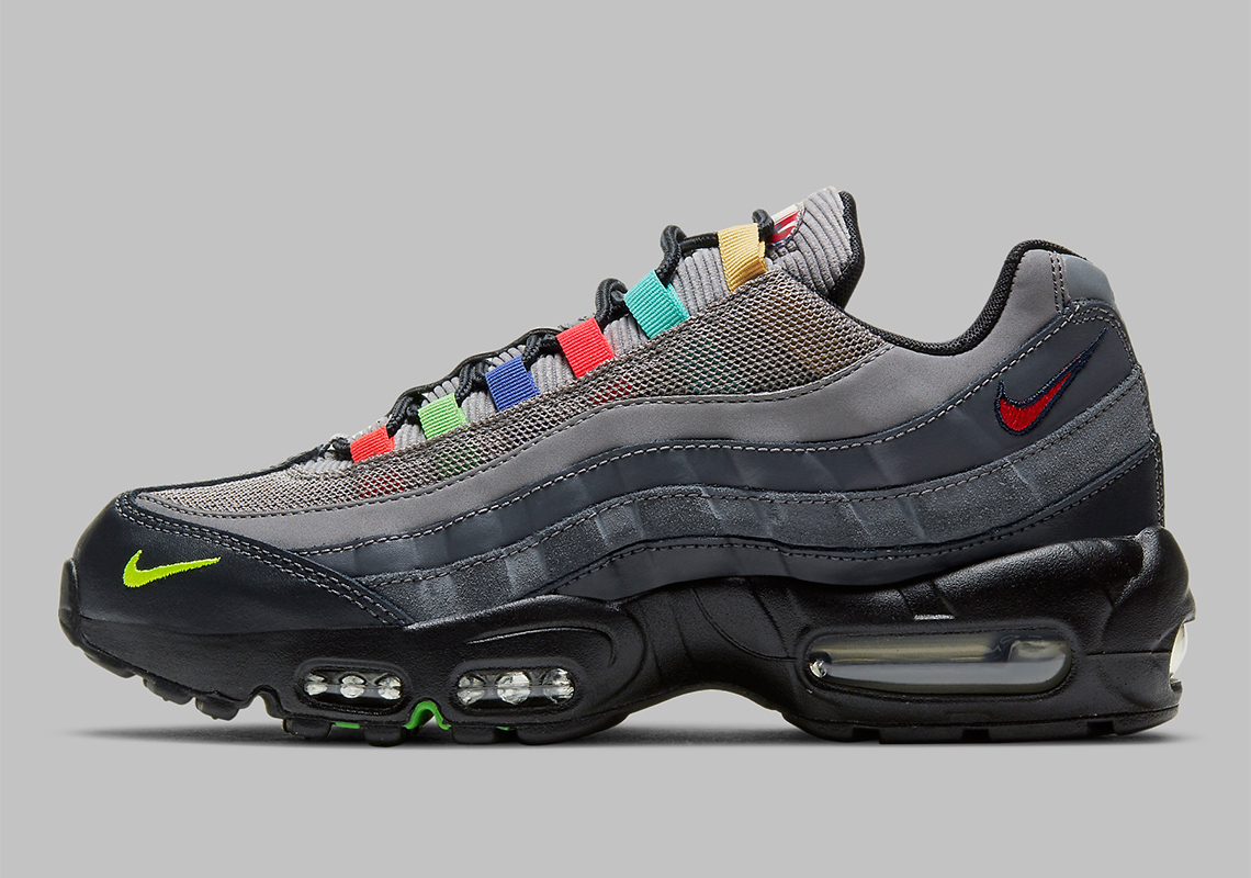 Nike Air Max 95 Se Light Charcoal University Red Black Dd1502 001 1