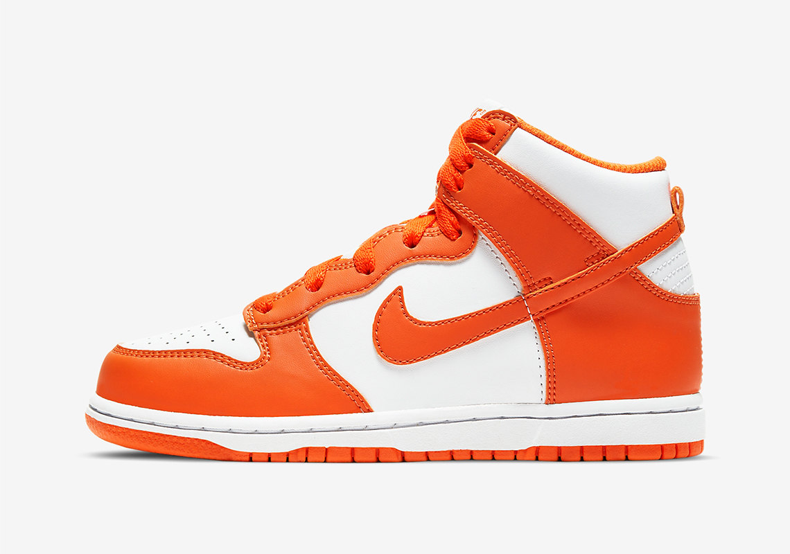 Nike Dunk High Syracuse White Orange Blaze Little Kids Dd2314 100 1