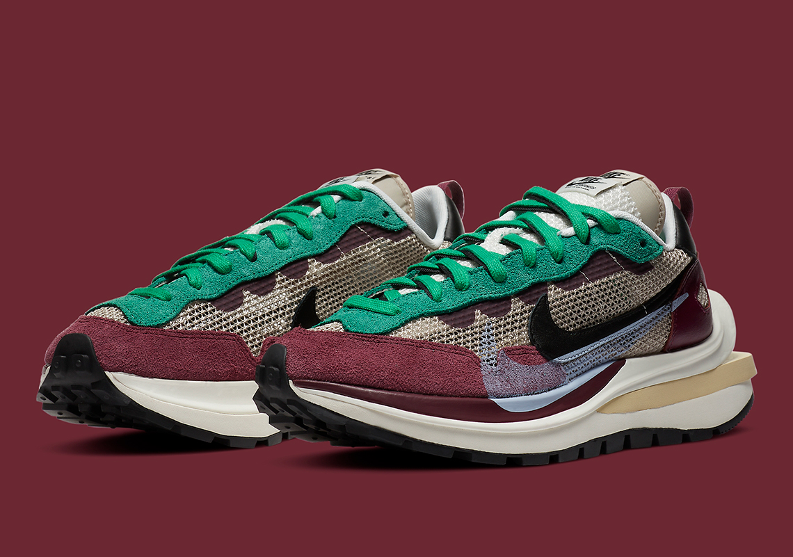 Official Images Of The sacai x Nike VaporWaffle "Villain Red"