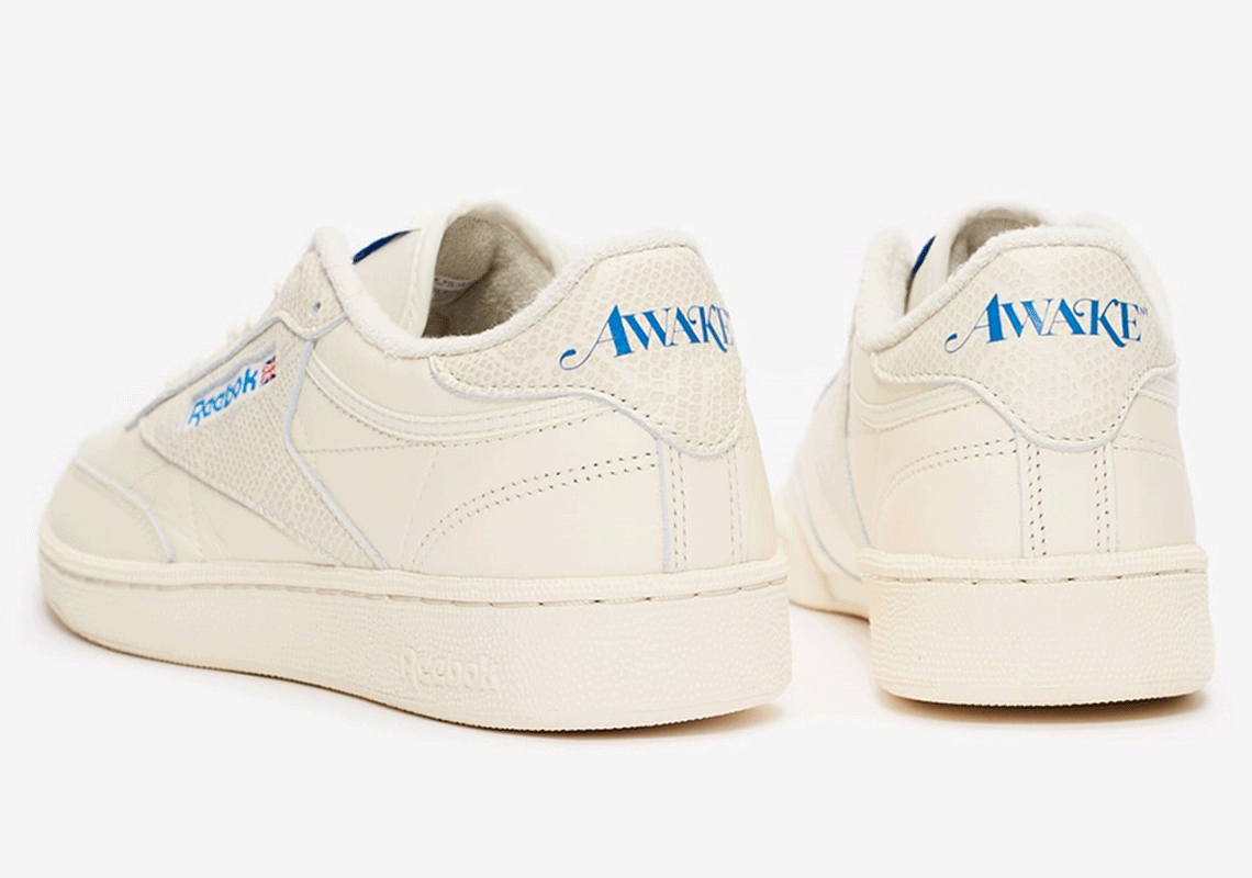 AWAKE NY Preps The Reebok Club C And Classic Leather In Cream And Snakeskin