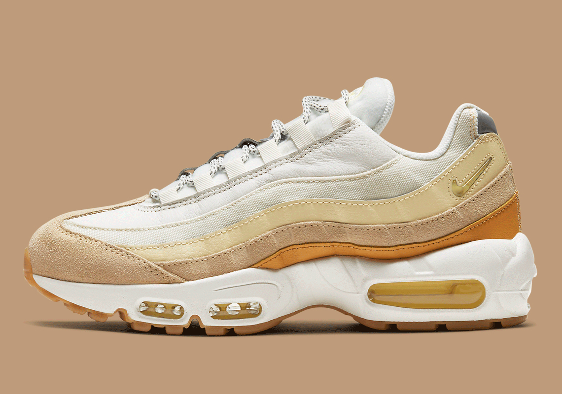 Jewel Swooshes Return On The Women’s Nike Air Max 95 “Coconut Milk”