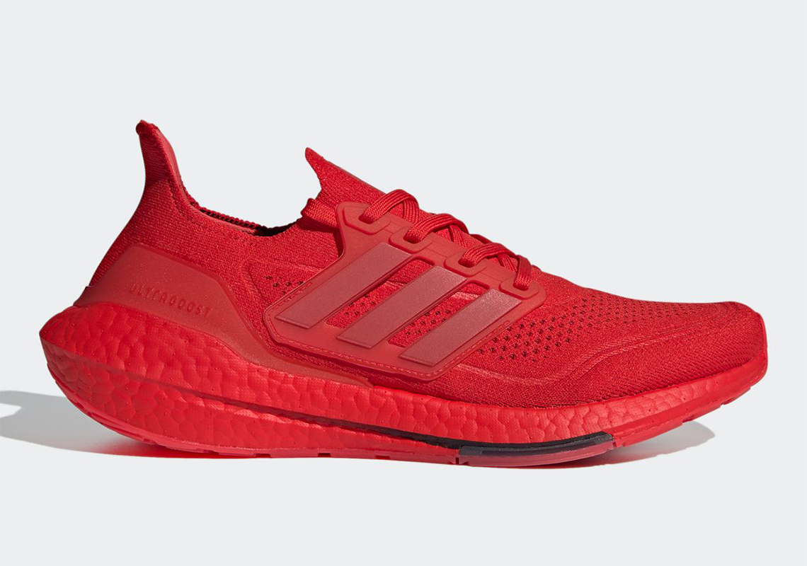 The adidas UltraBOOST 21 Gets A "Triple Red" Colorway In February