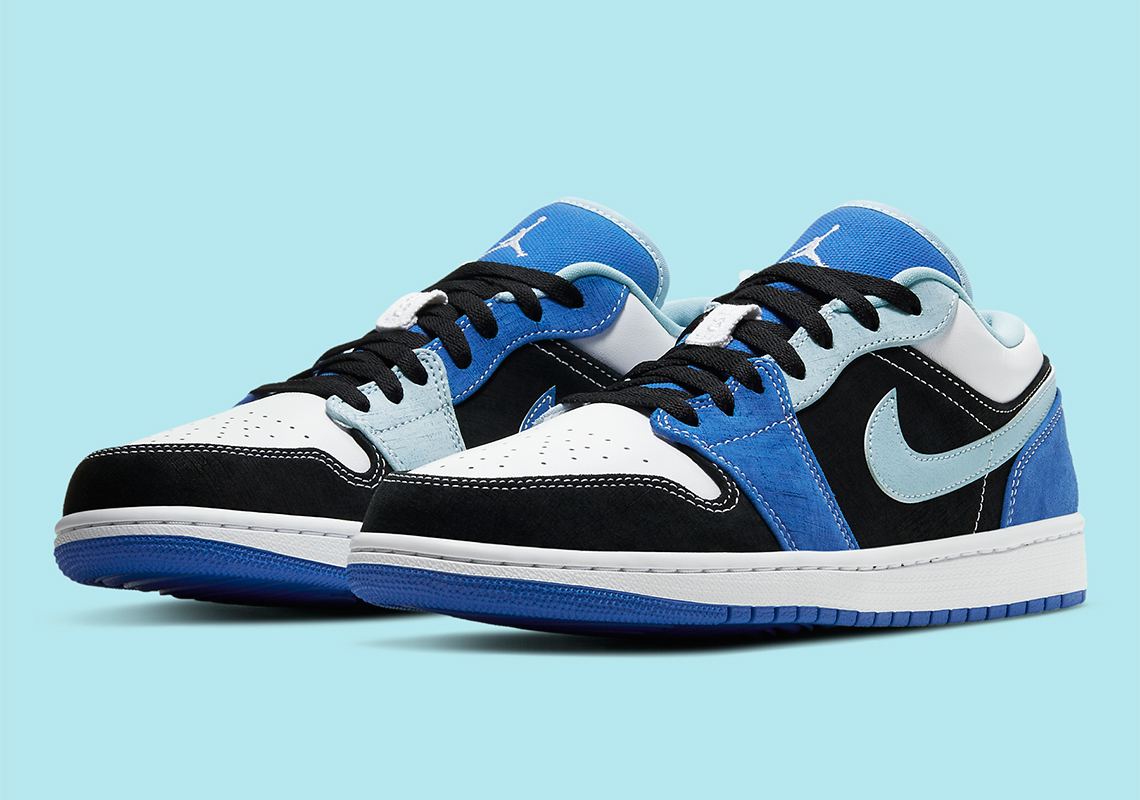 Air Jordan 1 Low Sees Contrast Stitching In Multi-Blue Palette