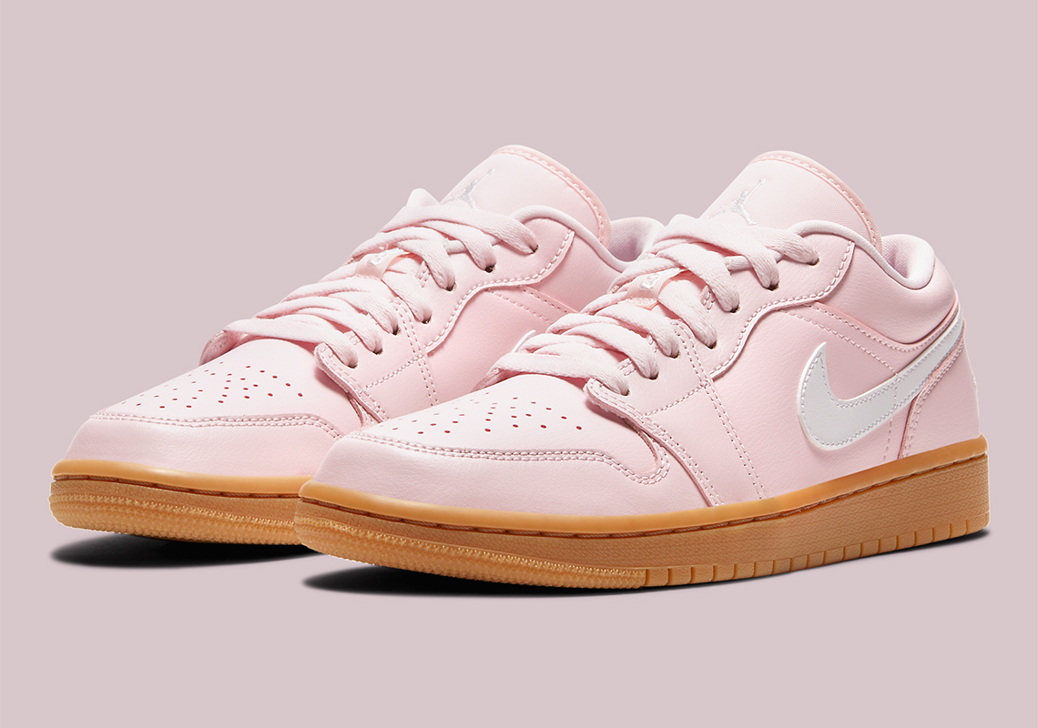 The Women's Air Jordan 1 Low Pairs Arctic Pink With Gum Soles