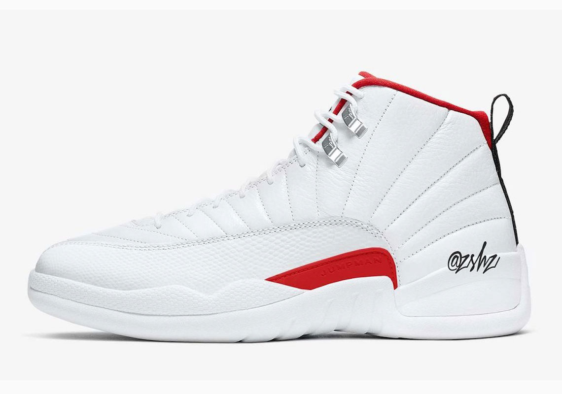 Air Jordan 12 White University Red Black Ct8013 106 1