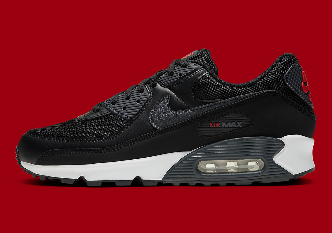 Nike Air Max 90 Black University Red Dh4095 001 5