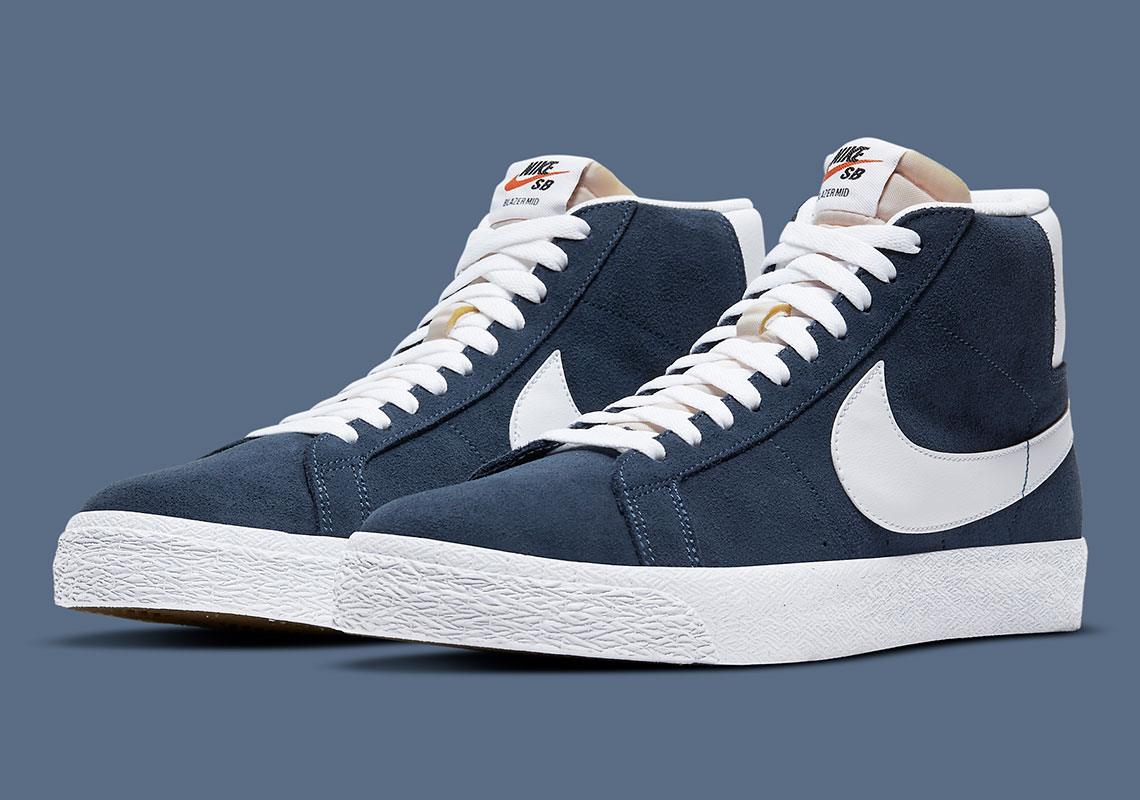 Classic Navy And White Lands On The Nike SB Blazer Mid