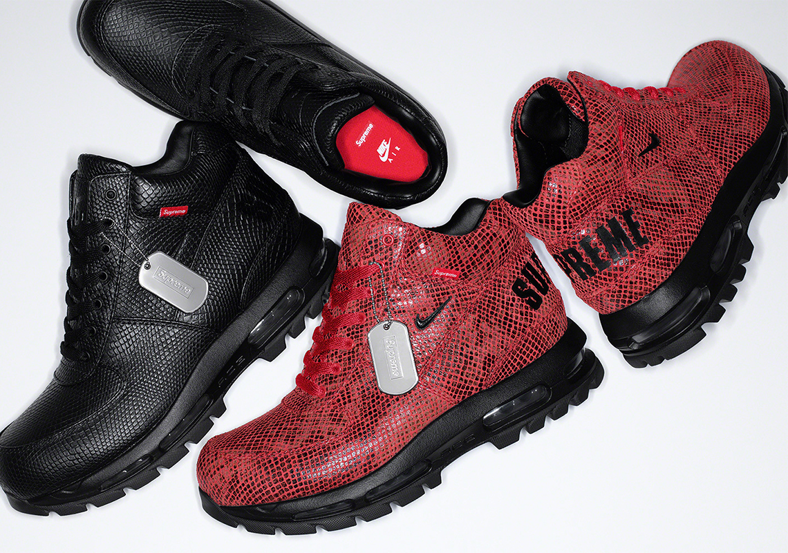 The Supreme x Nike Goadome "Snakeskin" Boots Release On January 14th