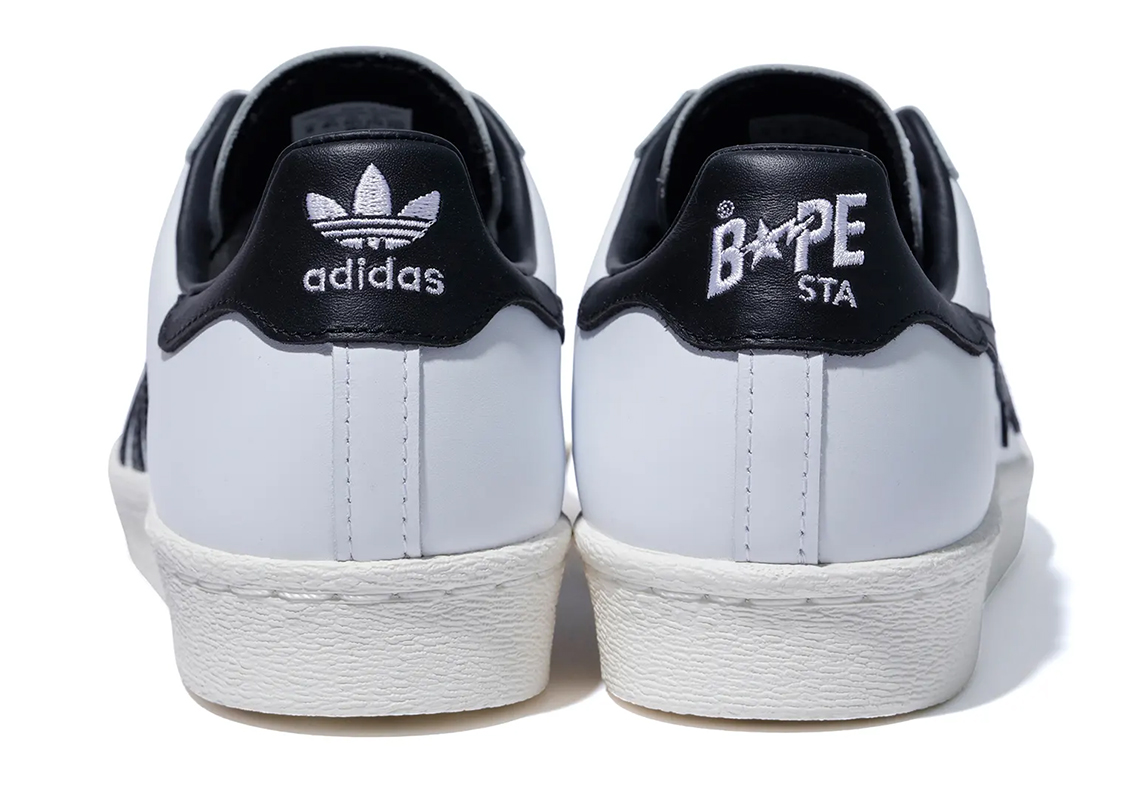 Bape Adidas Superstar 80s White Black 6