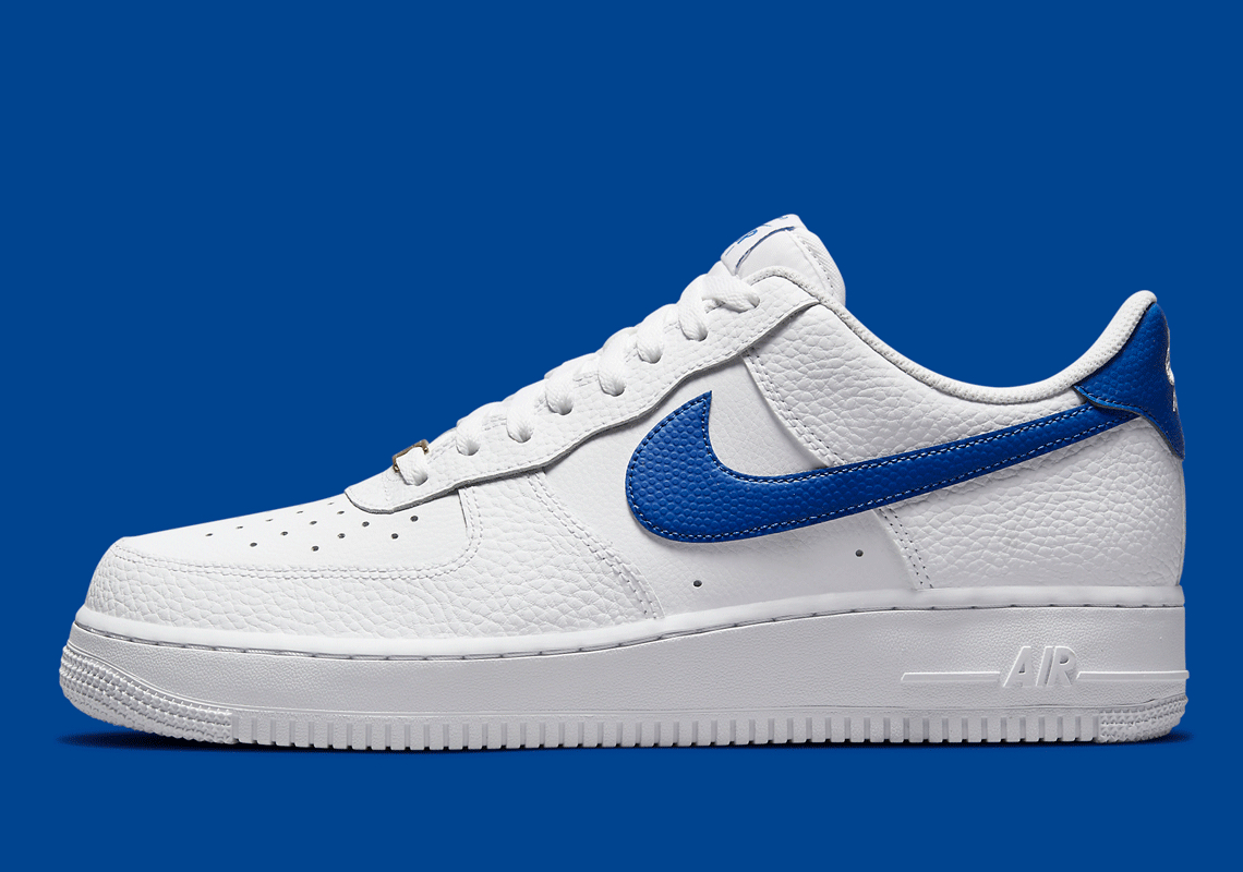 Tumbled And Basketball Leathers Appear In “Royal” On This Clean Nike Air Force 1