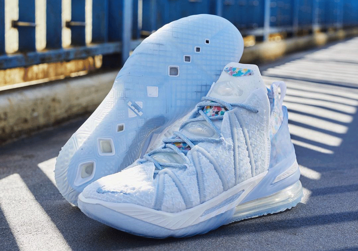 The Nike LeBron 18 "Blue Tint" Also Appears In Adult Sizing